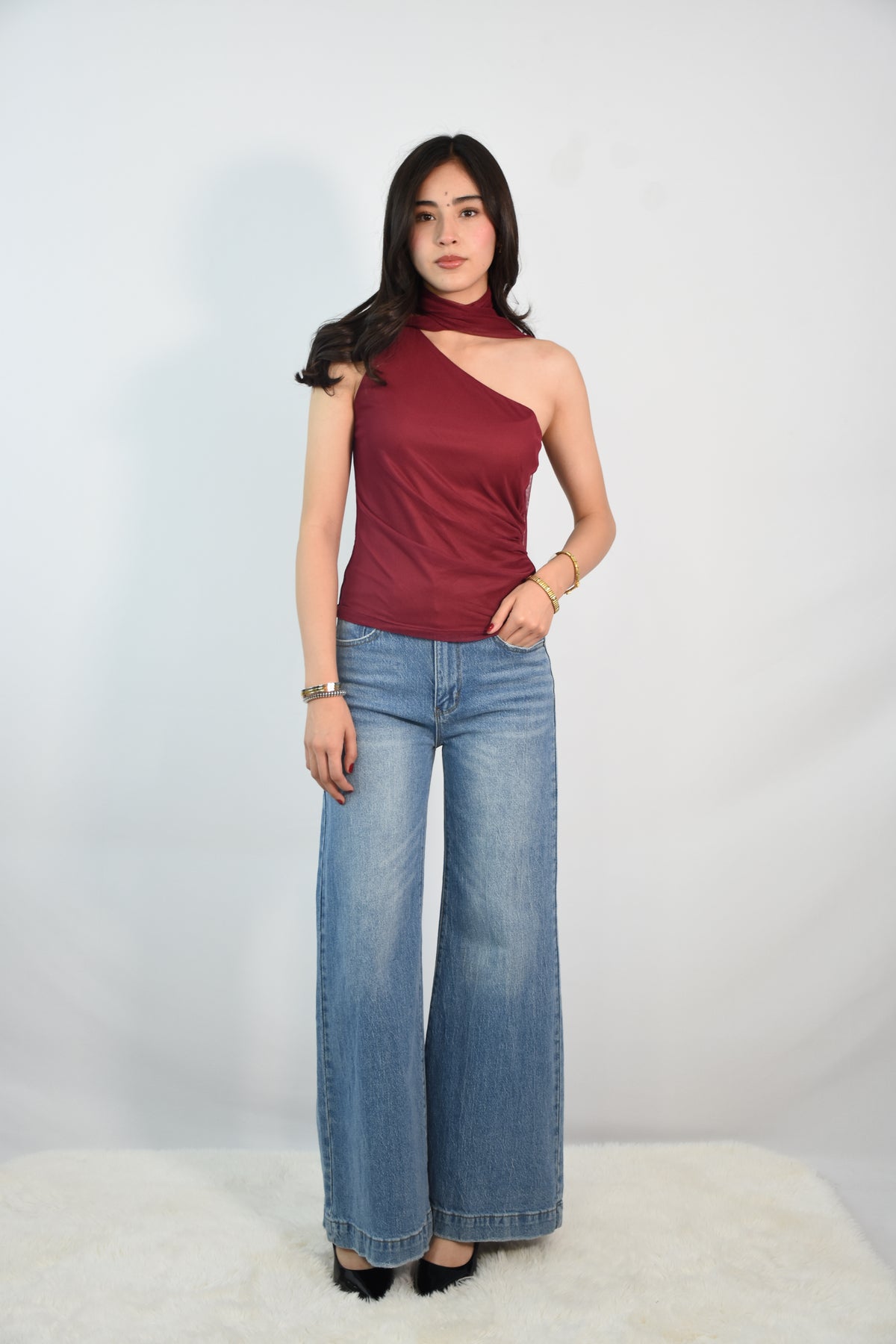 Straight jeans + cinto cafe