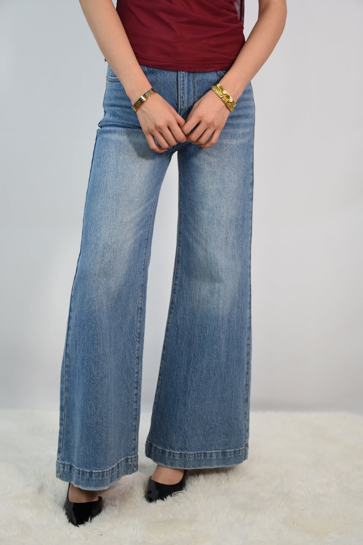 Straight jeans + cinto cafe