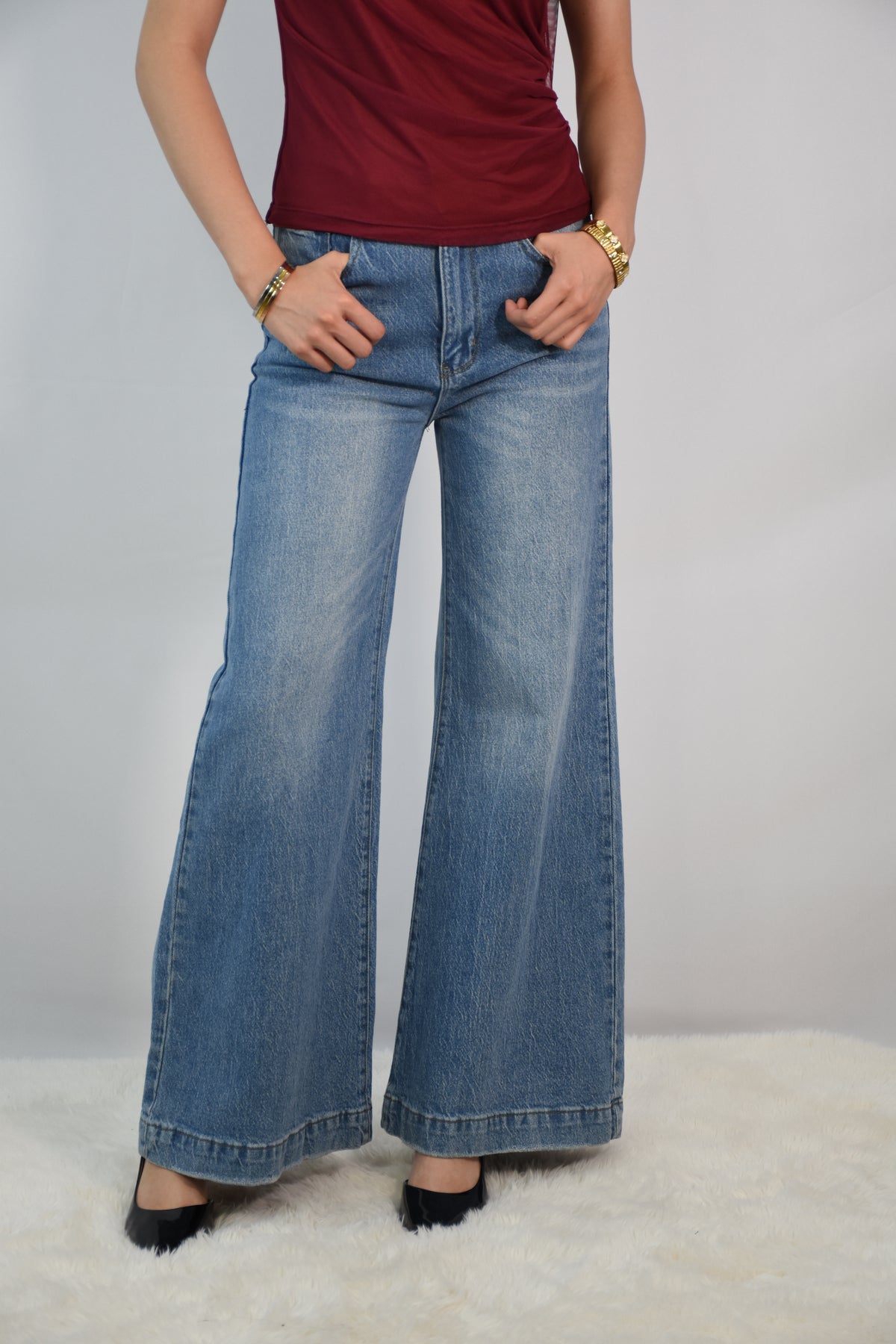 Straight jeans + cinto cafe