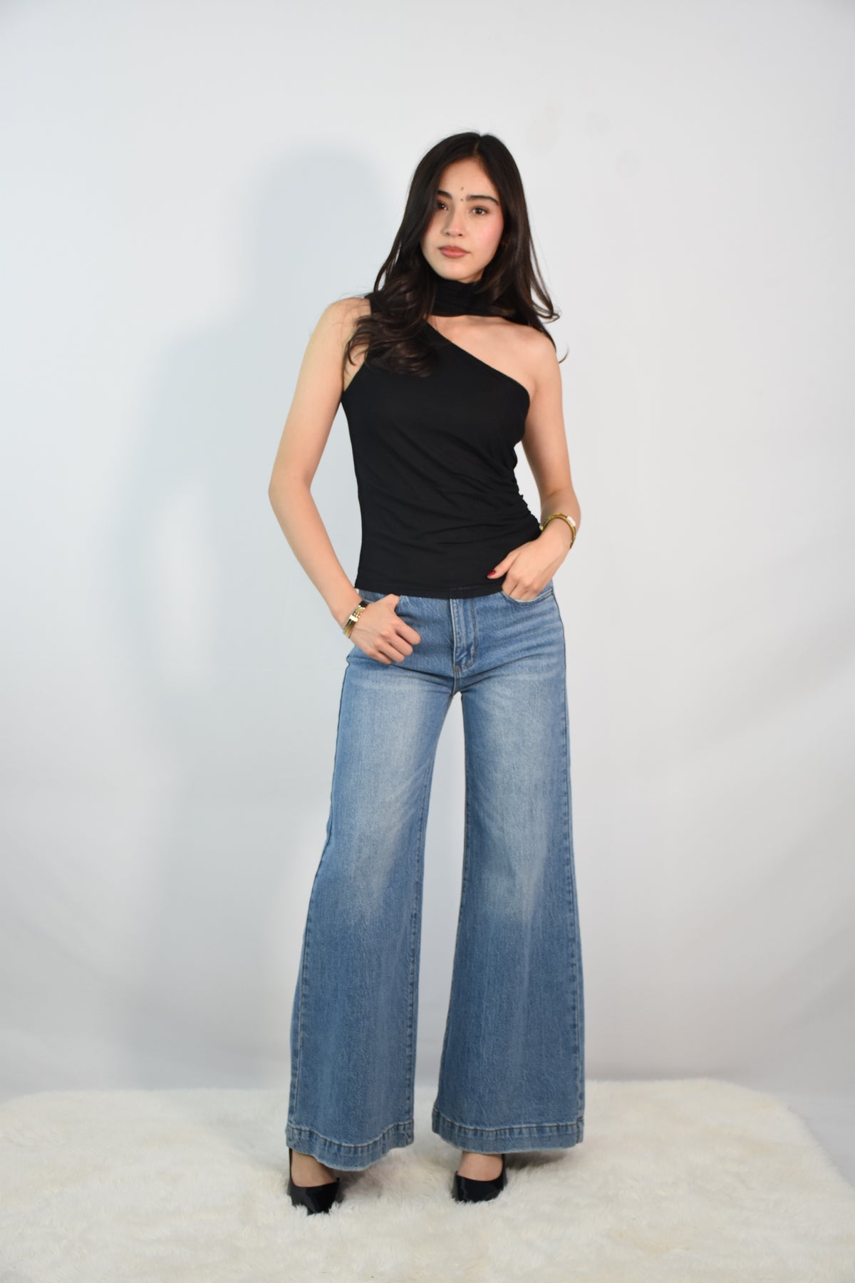 Straight jeans + cinto cafe