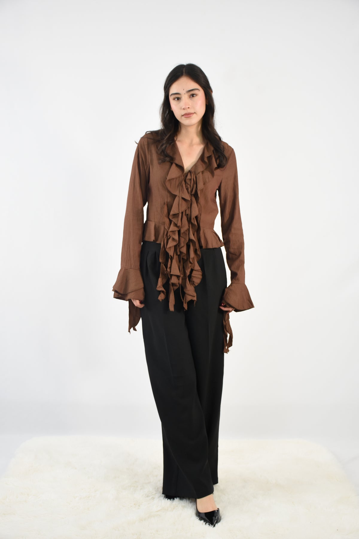 Blusa Con Volantes y Lazo