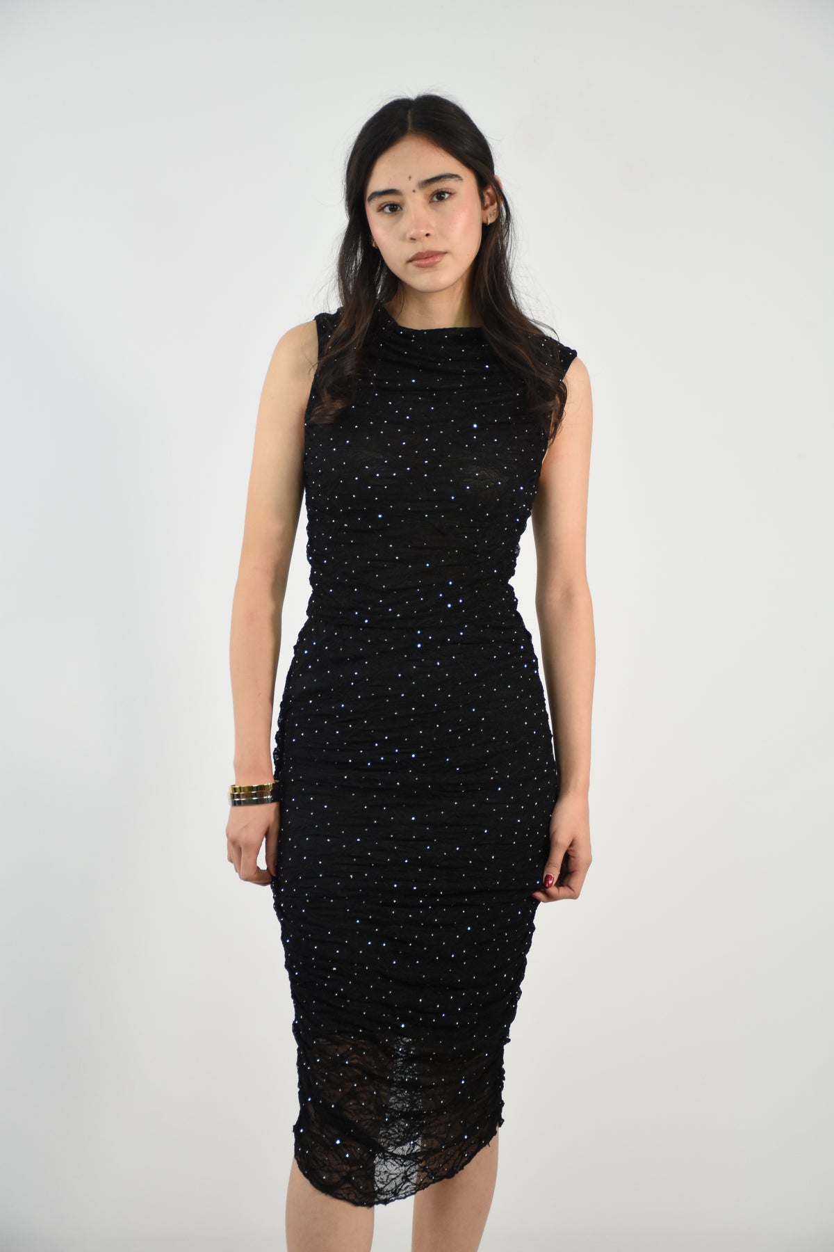 Set de Top y Falda Midi con Brillos