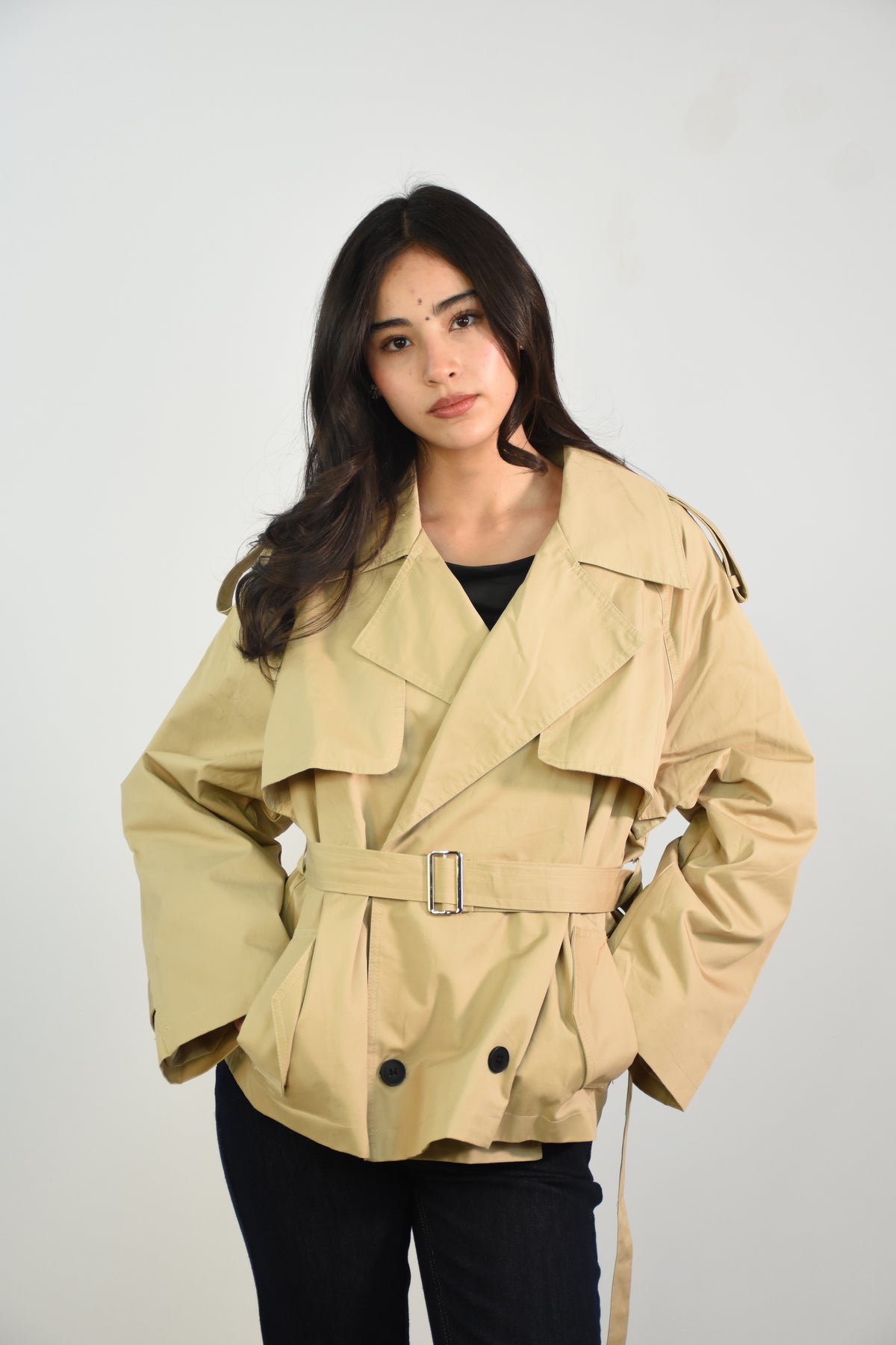 Gabardina Corta Oversize