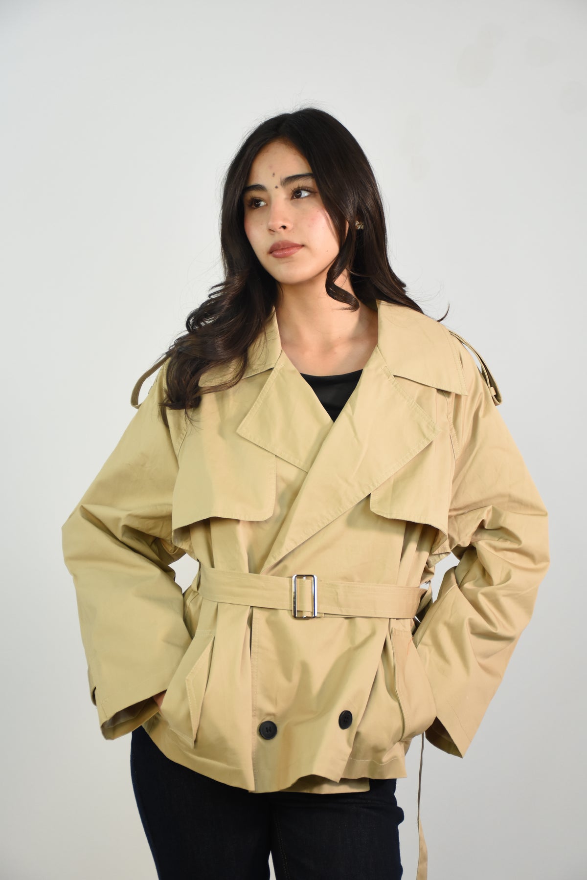 Gabardina Corta Oversize
