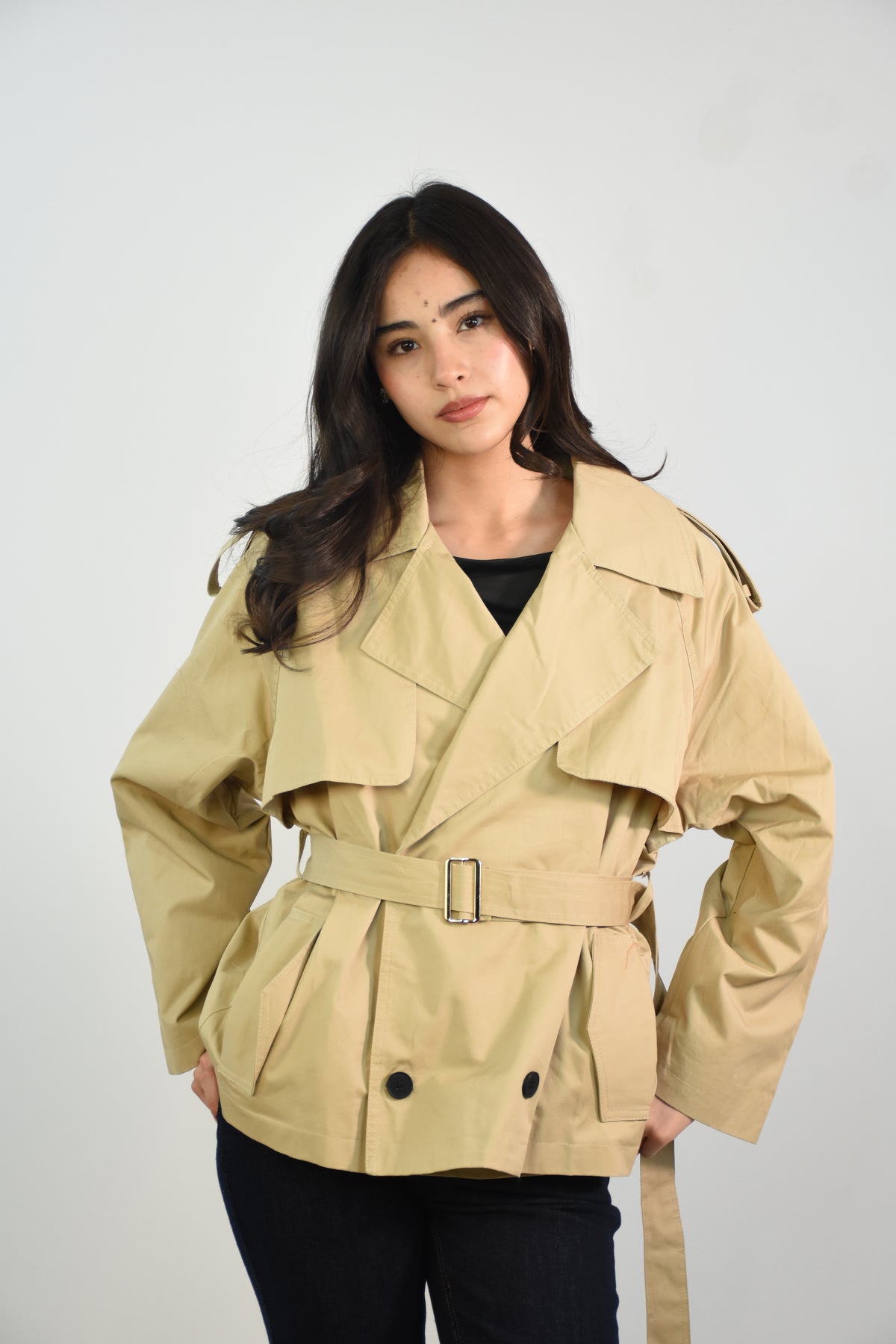 Gabardina Corta Oversize