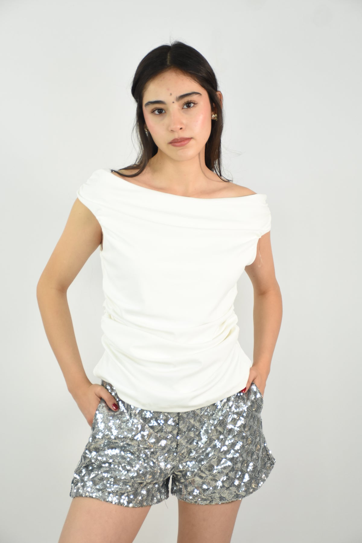 Top Asimétrico con Drapeado