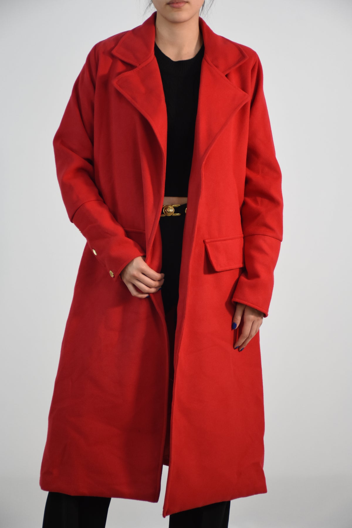 Abrigo largo con bolsas