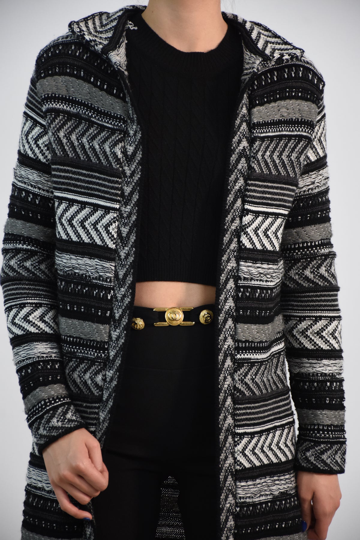 Cárdigan largo con líneas